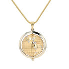 Estate 14 Karat Gold And Diamond World Globe Pendant