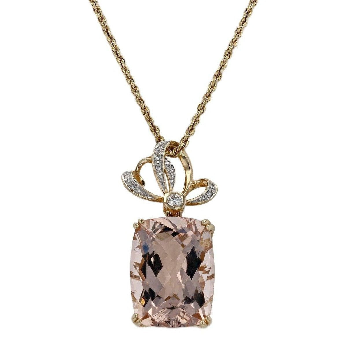 Morganite Diamond Necklace