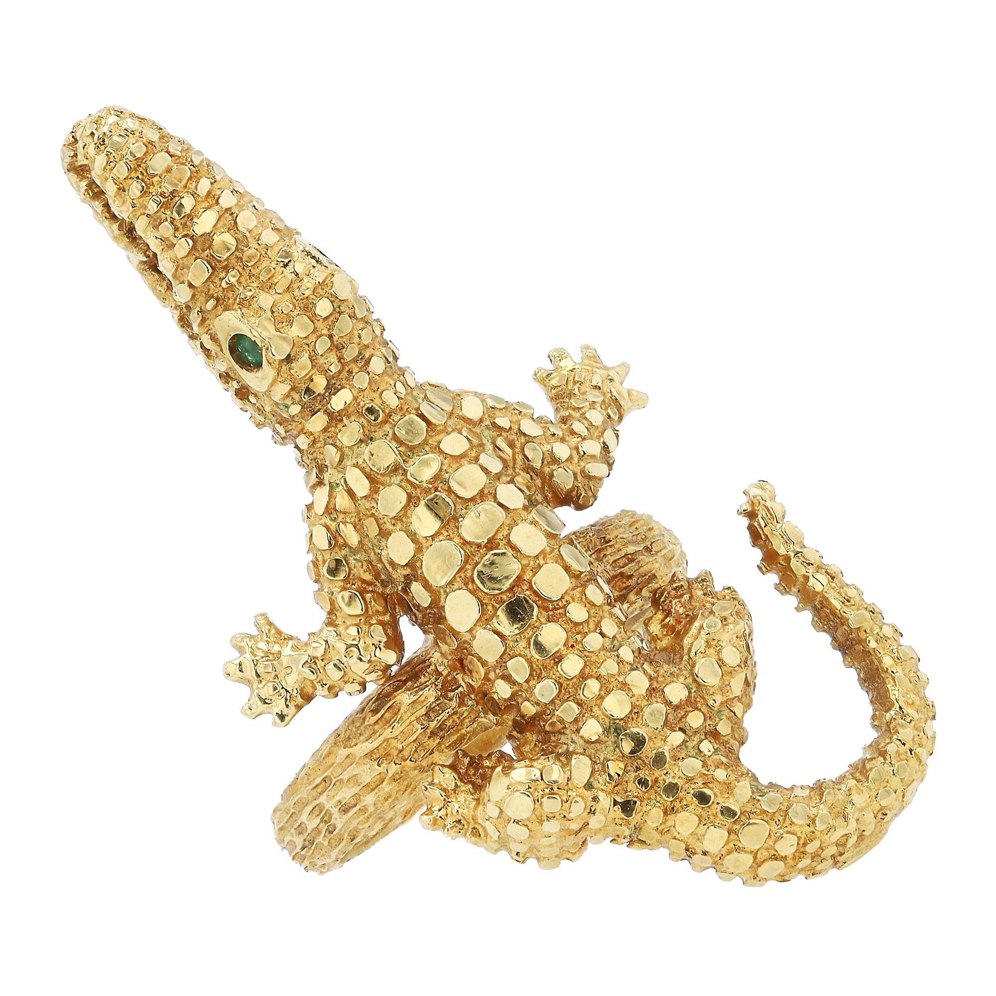 Vicious 18K Yellow Gold 1/2 Ounce Saltwater Crocodile Ring