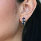 Vintage Sapphire and Diamond 14k White Gold Earrings