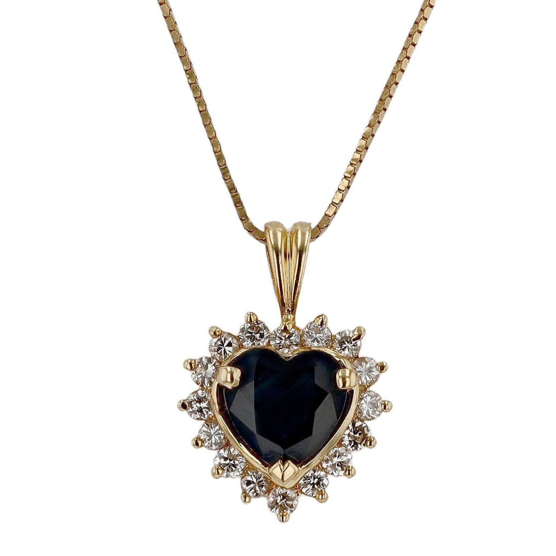 Vintage Sapphire Heart Necklace