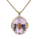 30 Carat Kunzite and Diamond Ring Converts To A Necklace