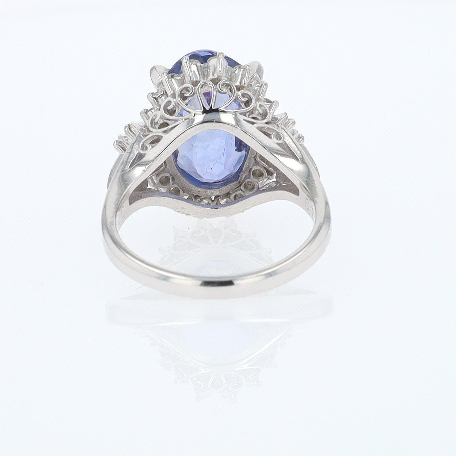 6.71 Carat Purple Sapphire & Diamond Ballerina Statement Ring