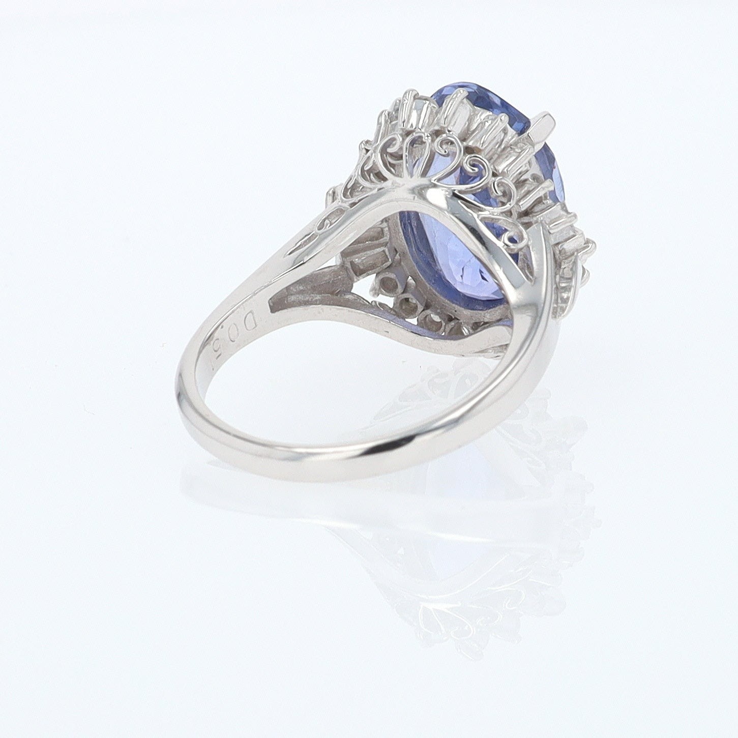 6.71 Carat Purple Sapphire & Diamond Ballerina Statement Ring