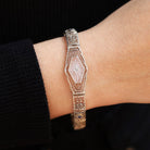 Art Deco Filigree and Diamond 14k White Gold Bracelet