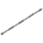 Art Deco Platinum 6 Carat Diamond and Calibré Emerald Bracelet