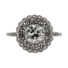 Art Deco Revival Honeycomb Filigree Diamond Engagement Ring