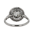 Art Deco Revival Honeycomb Filigree Diamond Engagement Ring