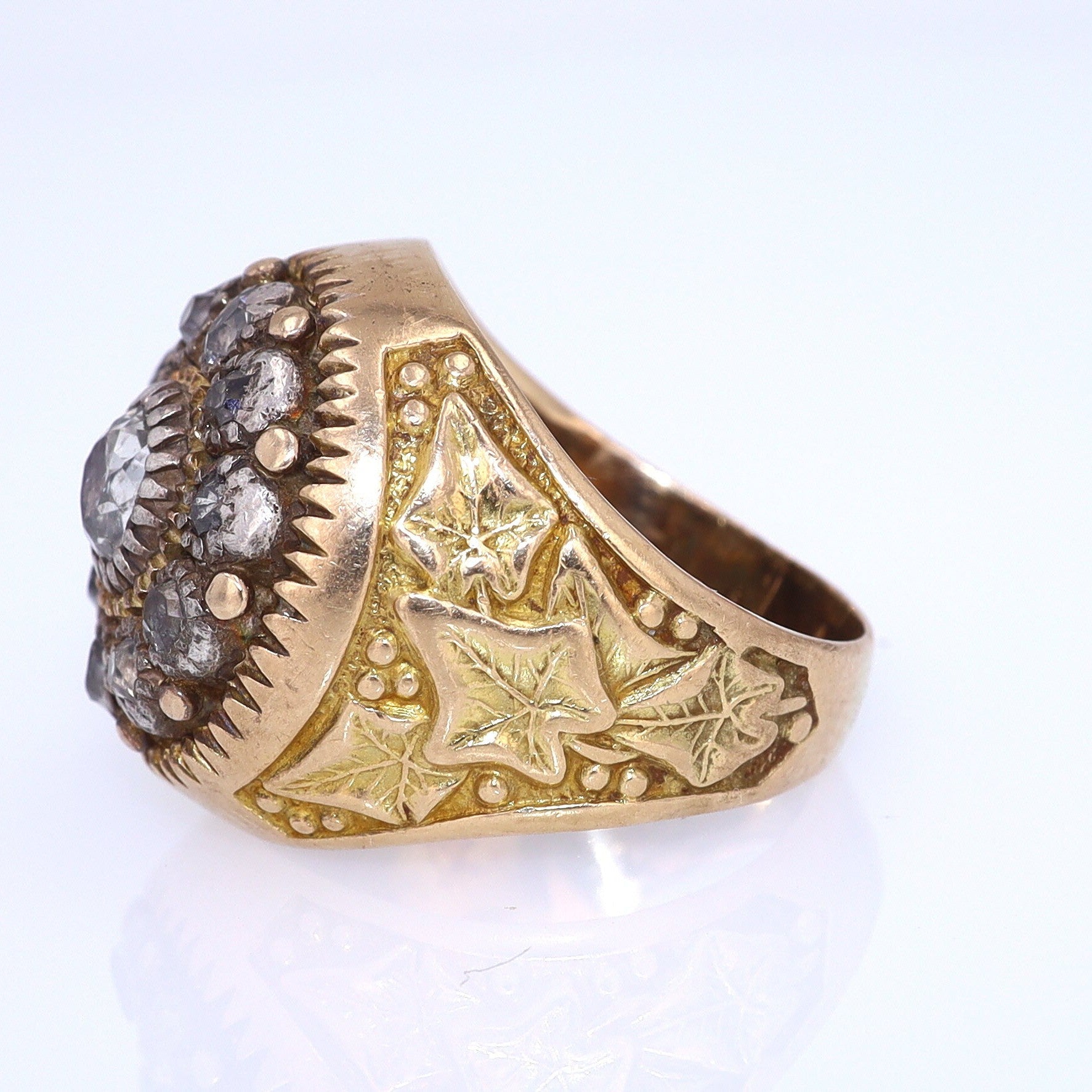 Art Nouveau Diamond Cluster Unisex Ring