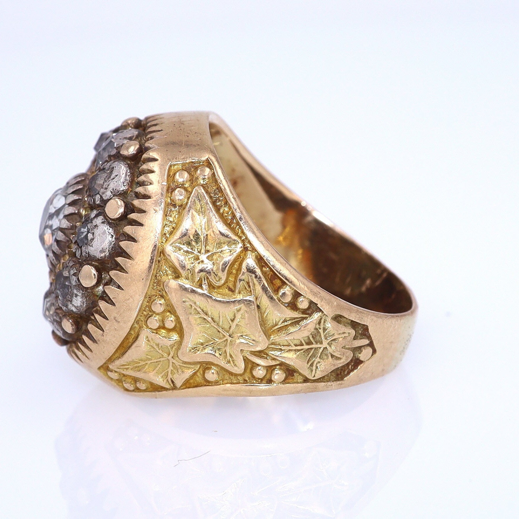 Art Nouveau Diamond Cluster Unisex Ring