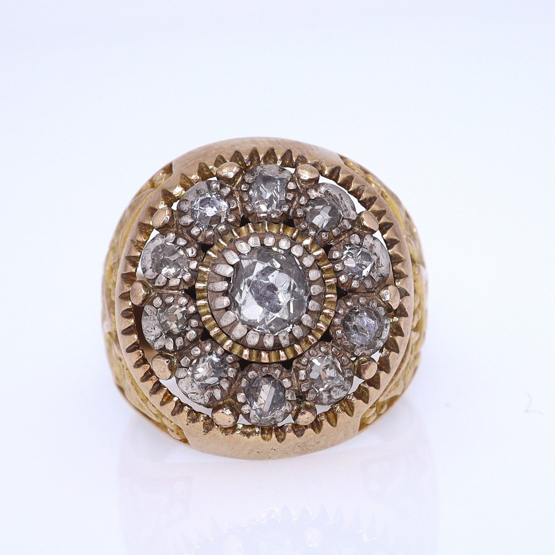 Art Nouveau Diamond Cluster Unisex Ring