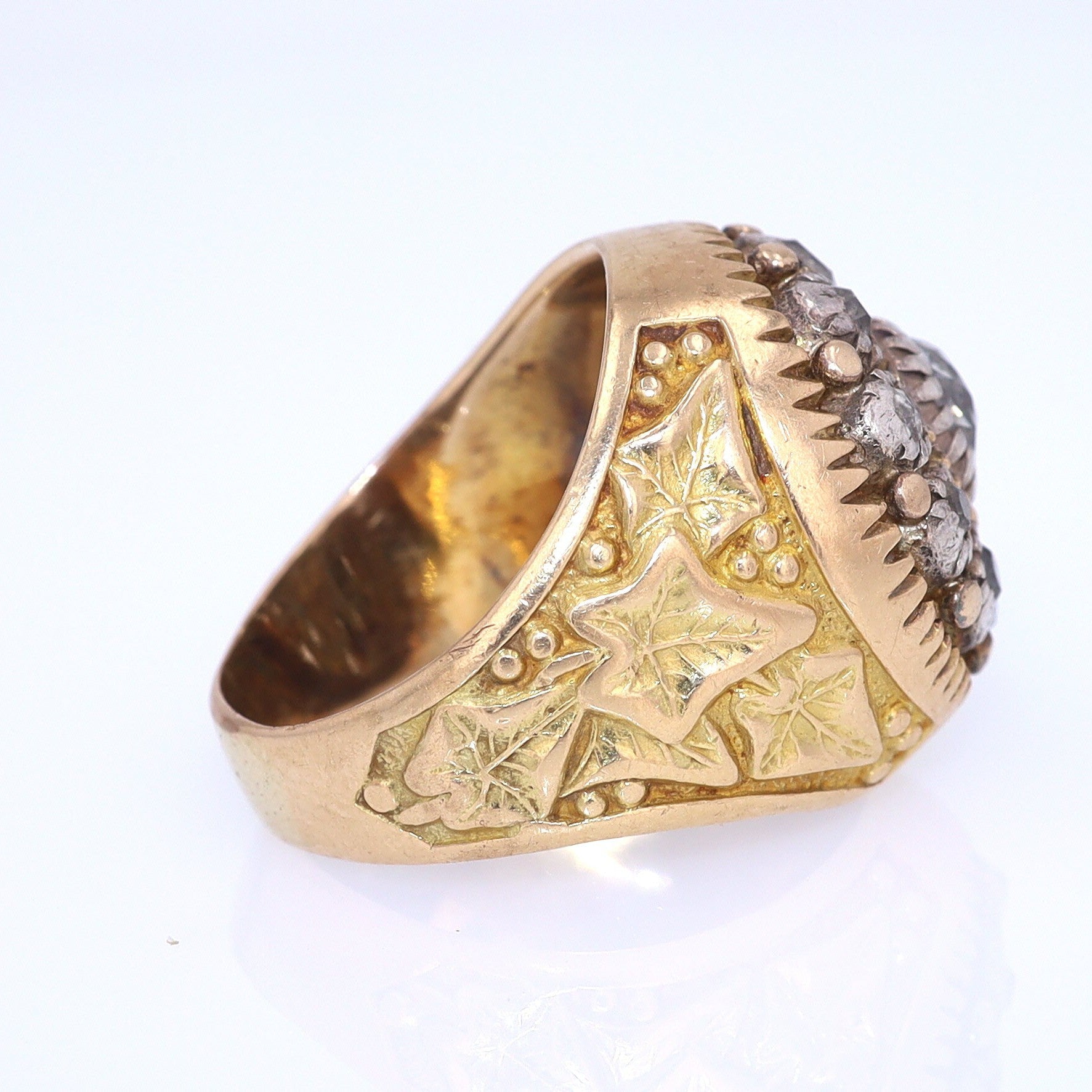 Art Nouveau Diamond Cluster Unisex Ring