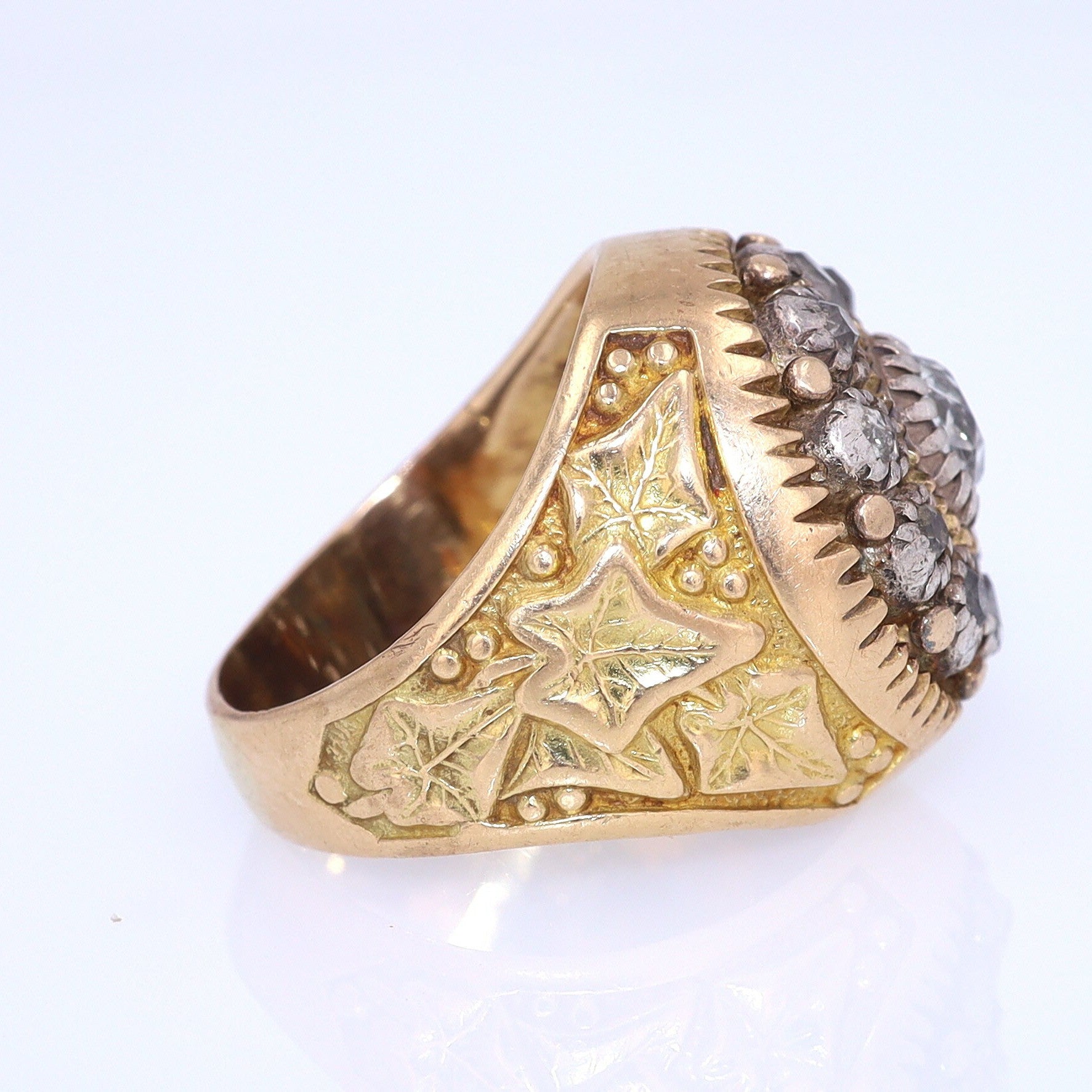 Art Nouveau Diamond Cluster Unisex Ring