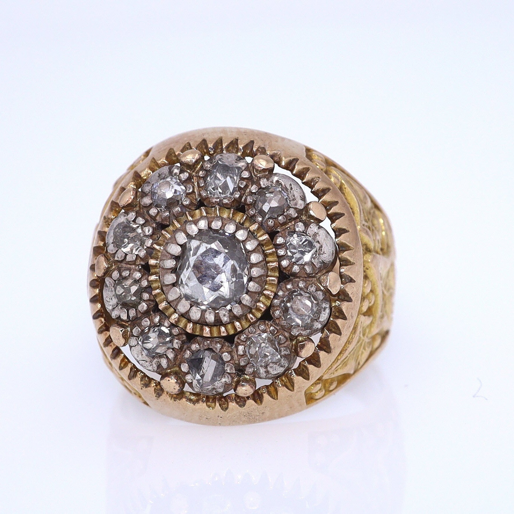 Art Nouveau Diamond Cluster Unisex Ring