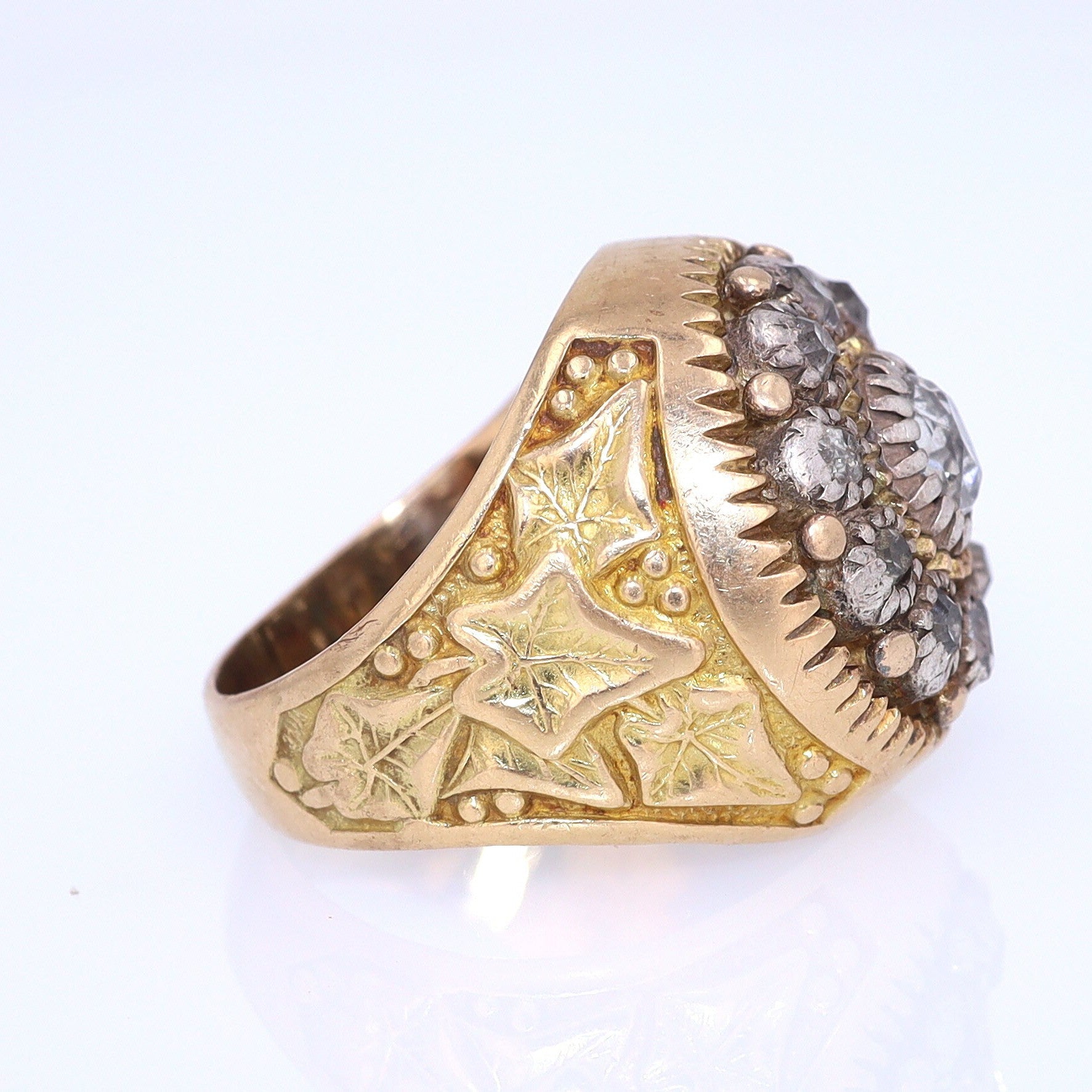 Art Nouveau Diamond Cluster Unisex Ring