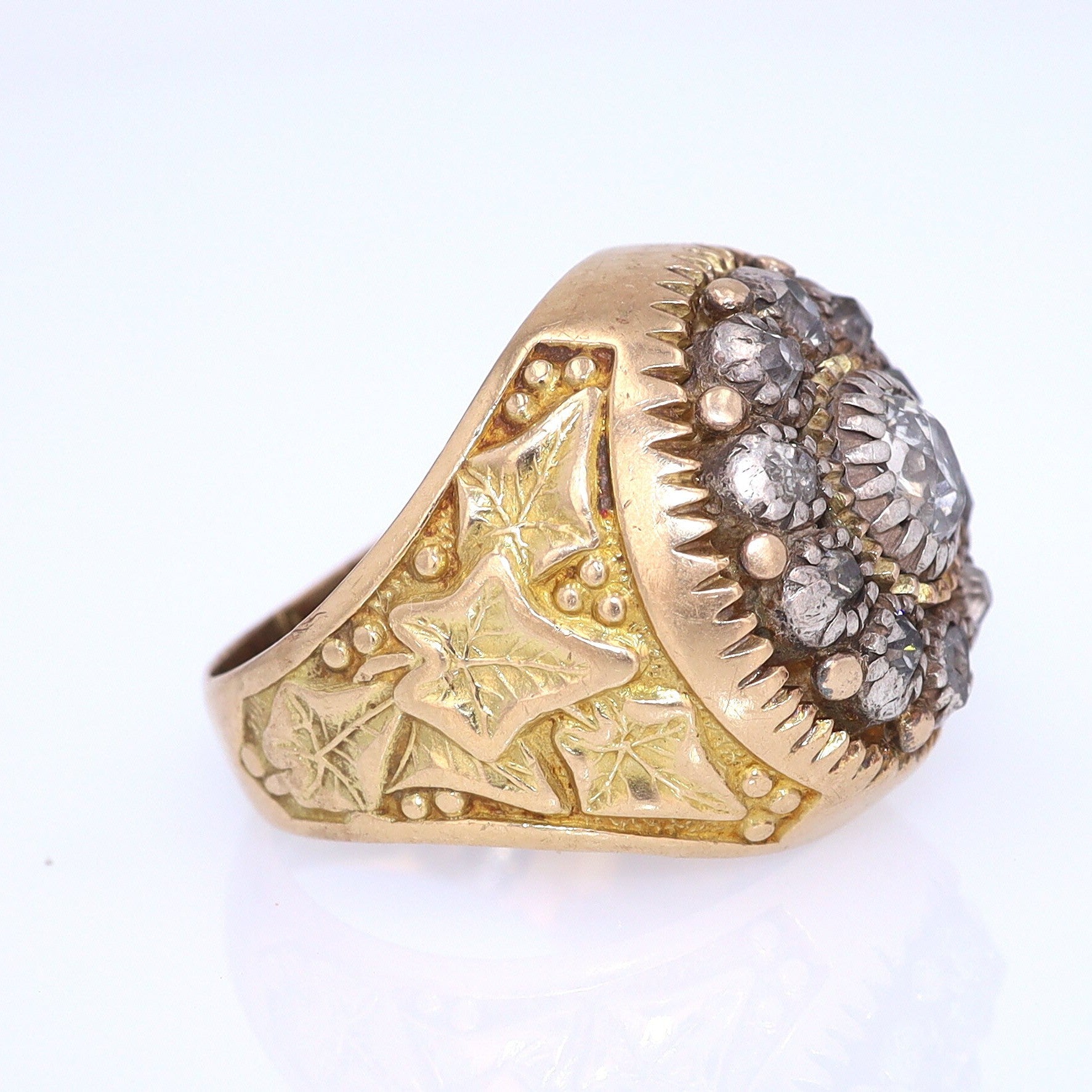 Art Nouveau Diamond Cluster Unisex Ring