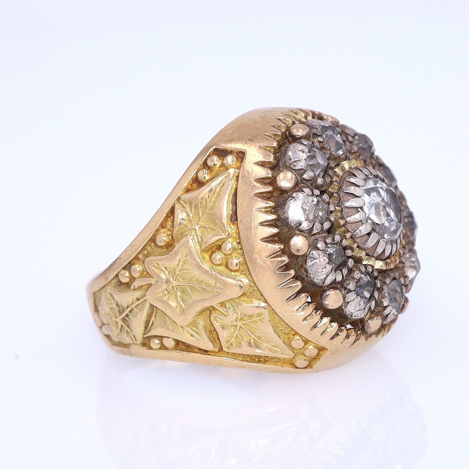 Art Nouveau Diamond Cluster Unisex Ring