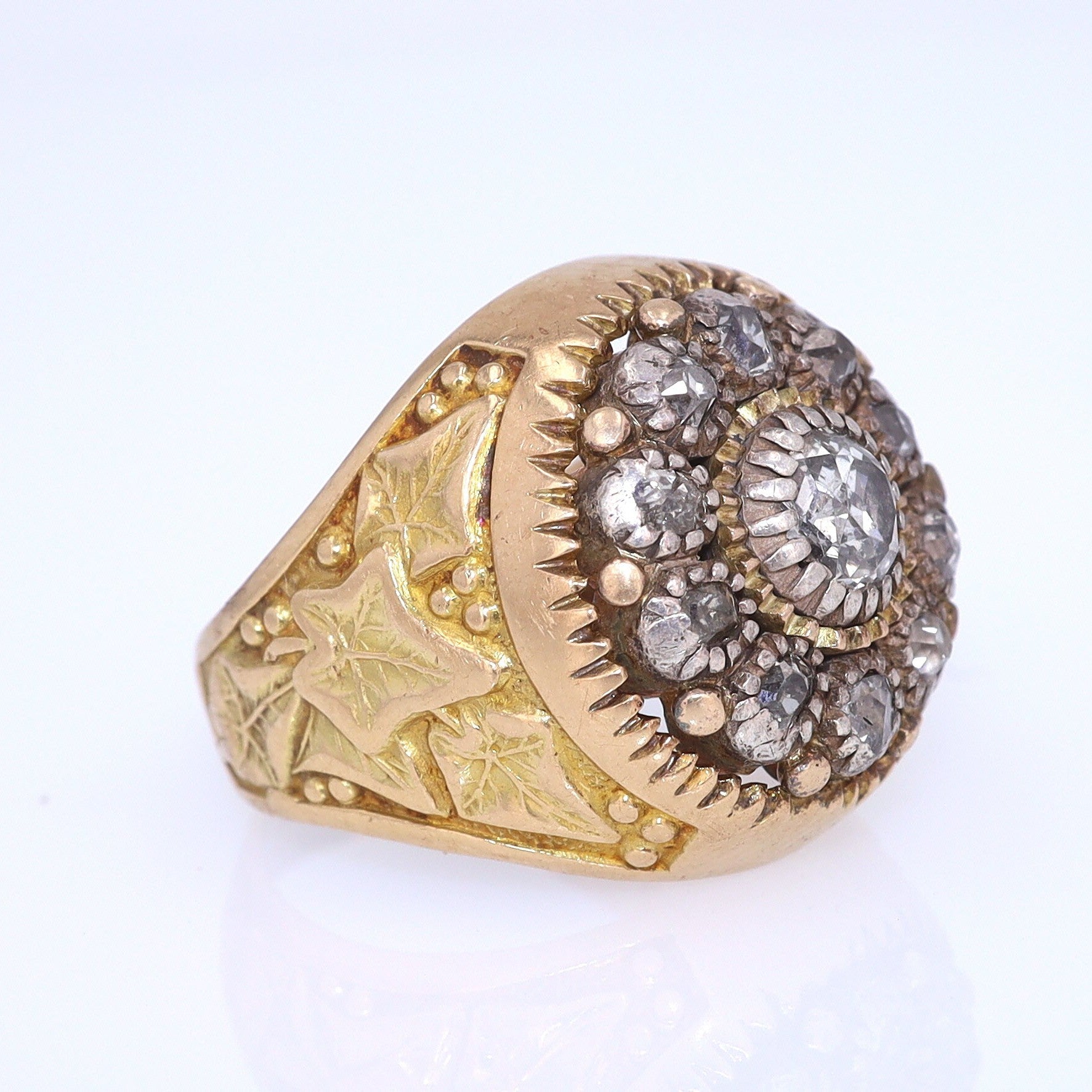 Art Nouveau Diamond Cluster Unisex Ring