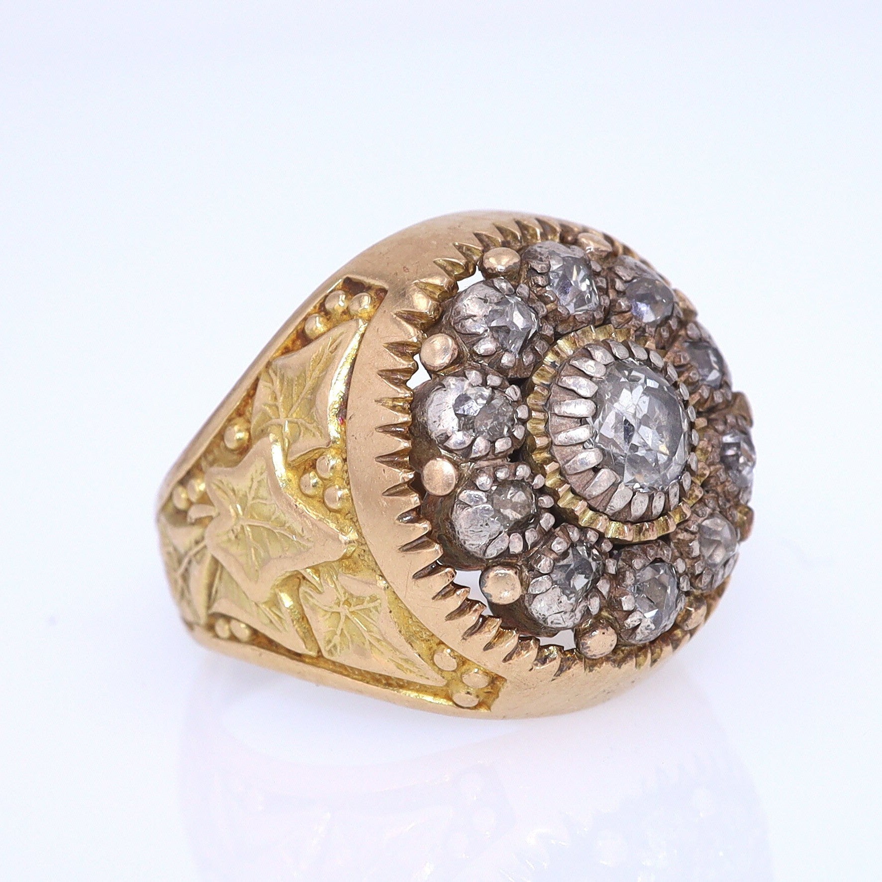 Art Nouveau Diamond Cluster Unisex Ring