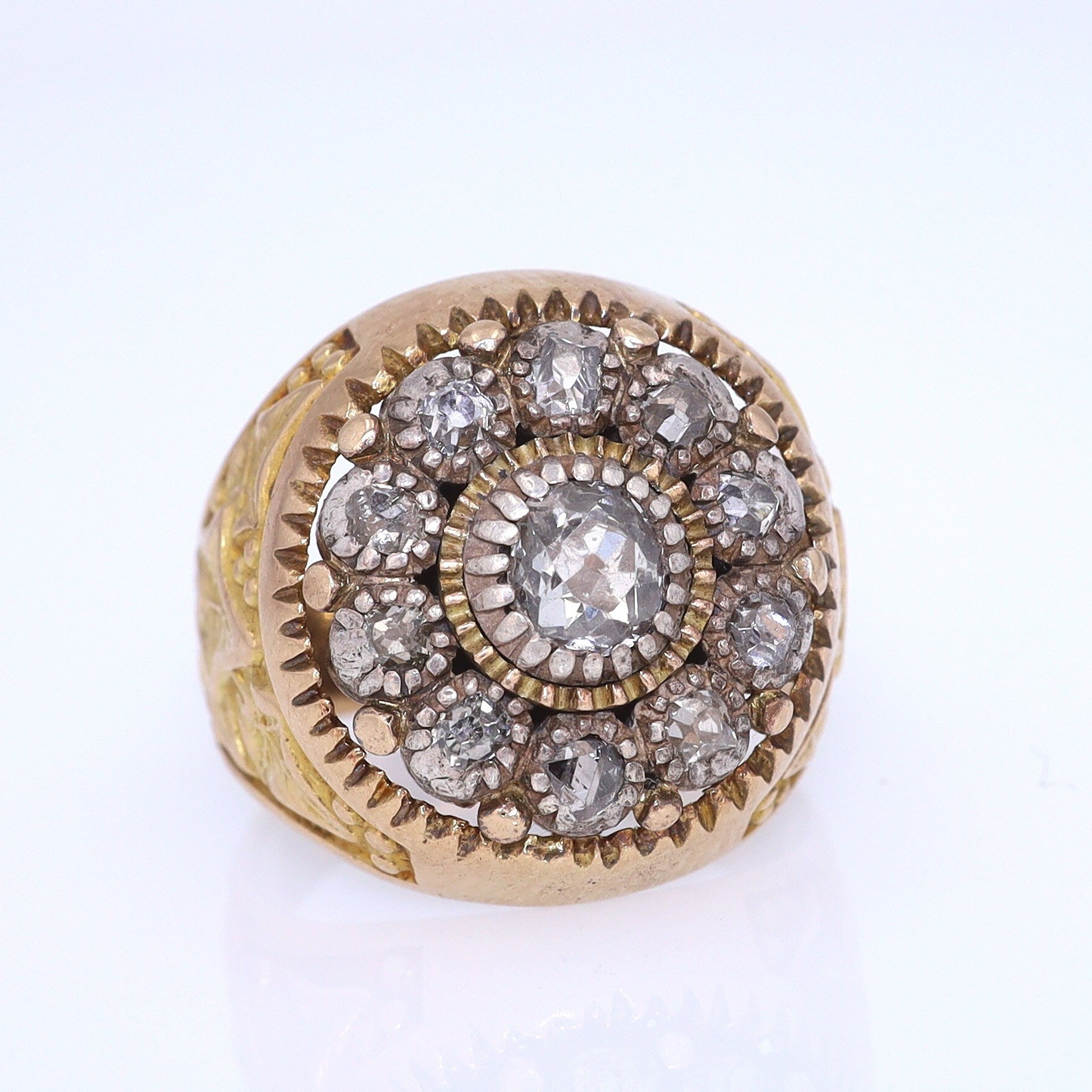 Art Nouveau Diamond Cluster Unisex Ring