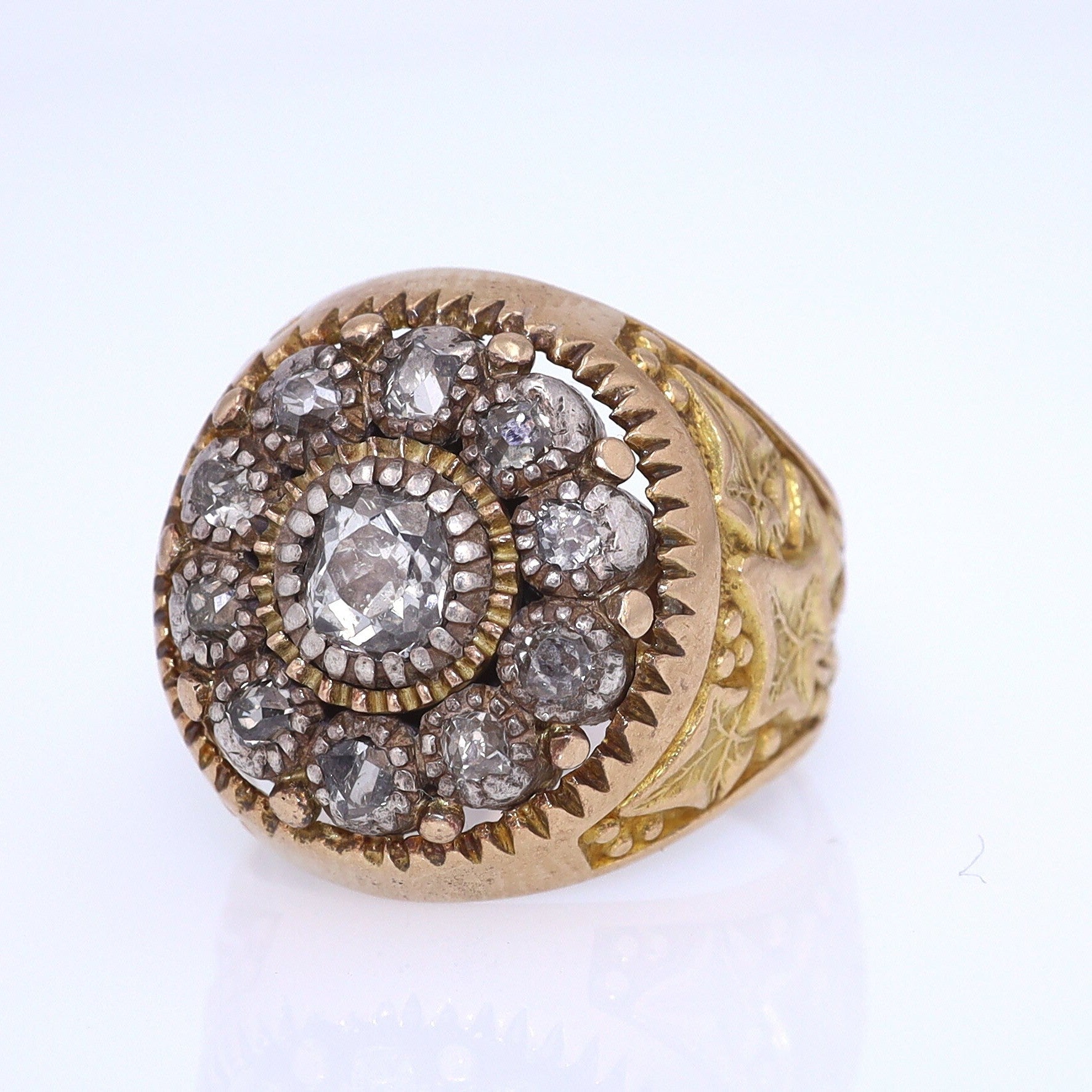 Art Nouveau Diamond Cluster Unisex Ring