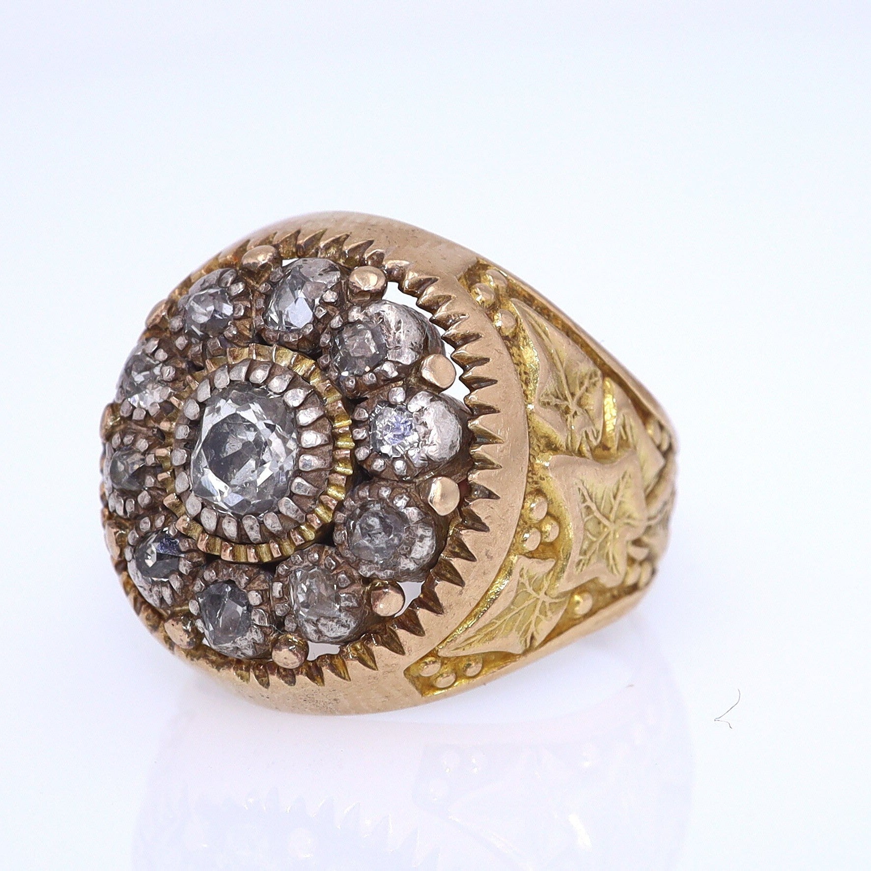 Art Nouveau Diamond Cluster Unisex Ring