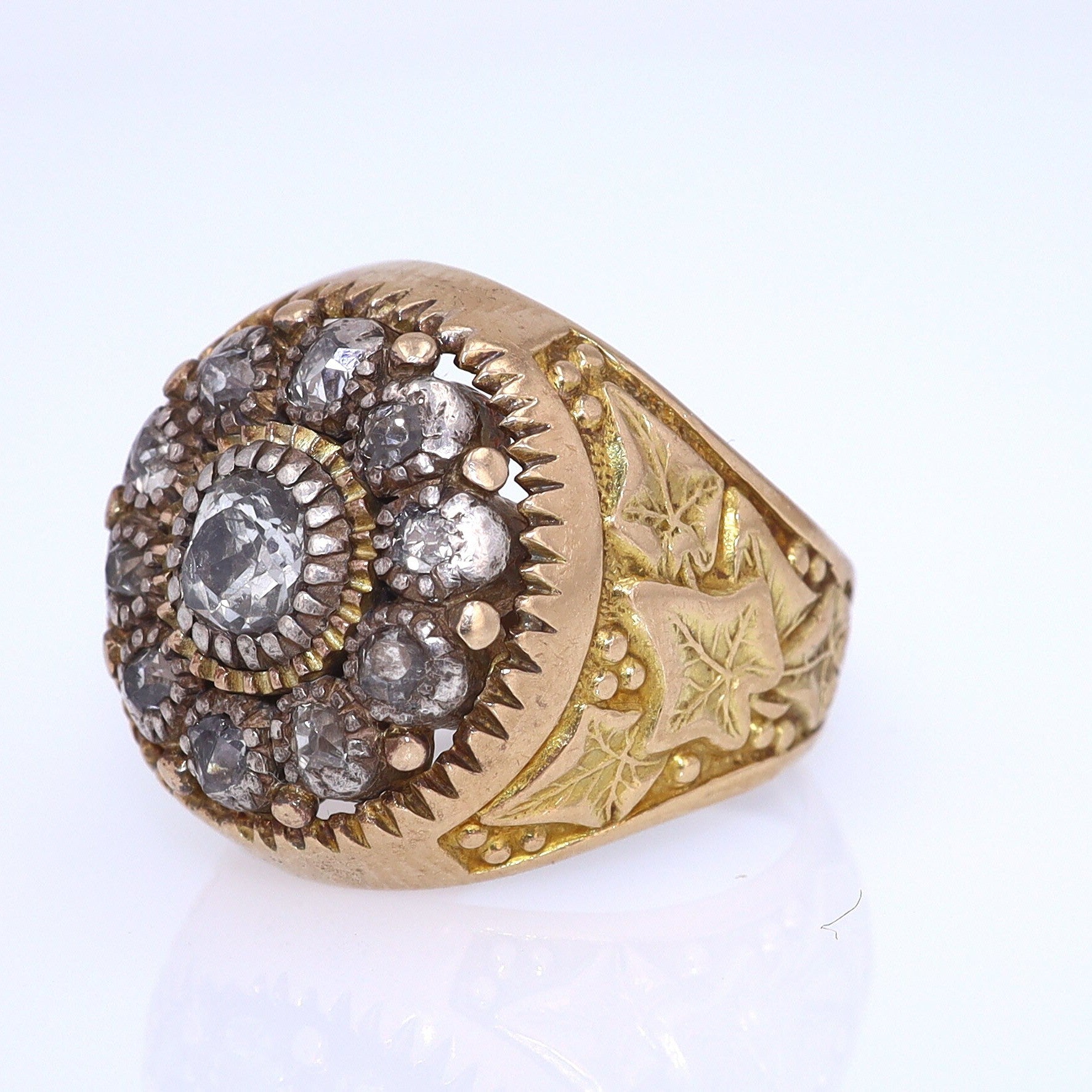 Art Nouveau Diamond Cluster Unisex Ring