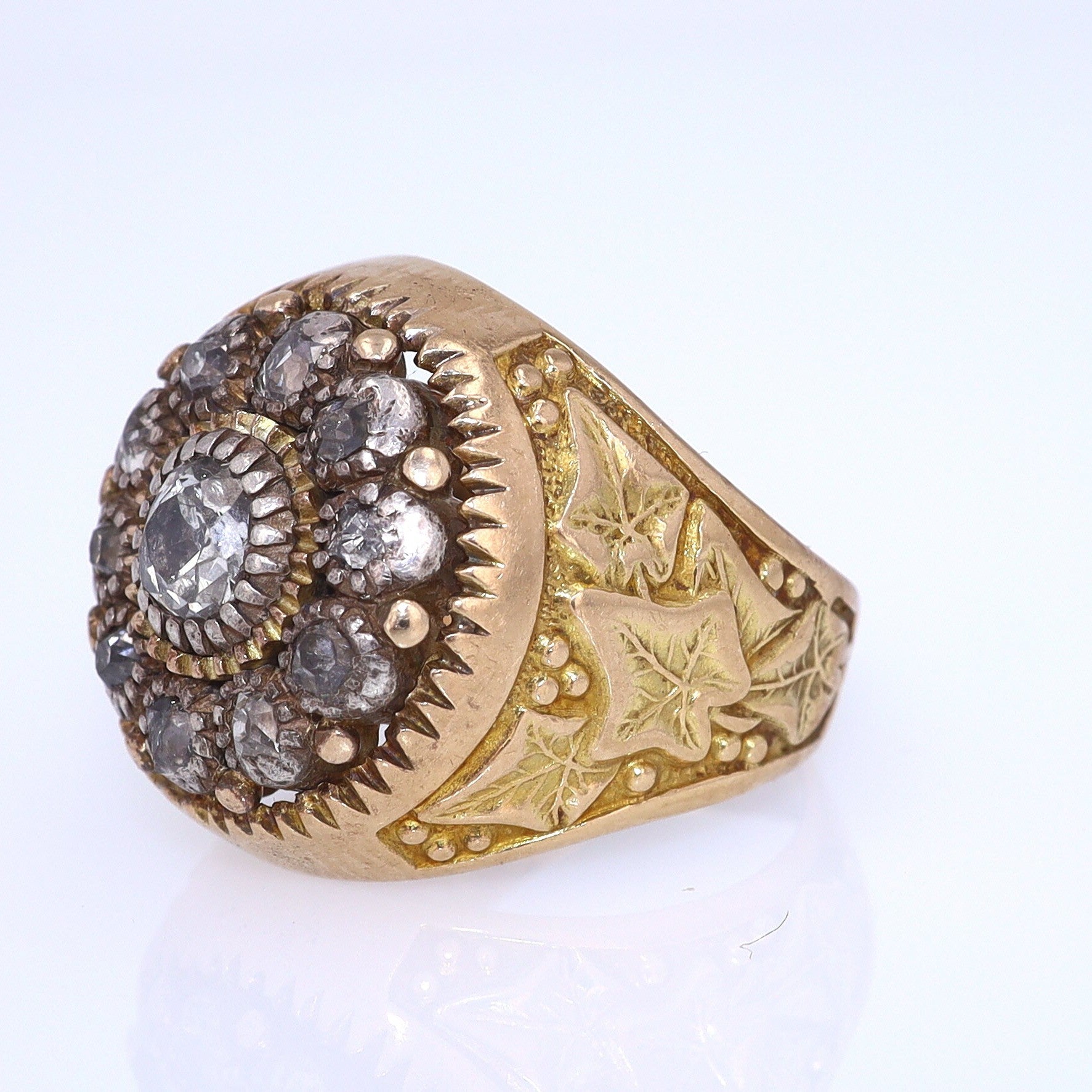 Art Nouveau Diamond Cluster Unisex Ring