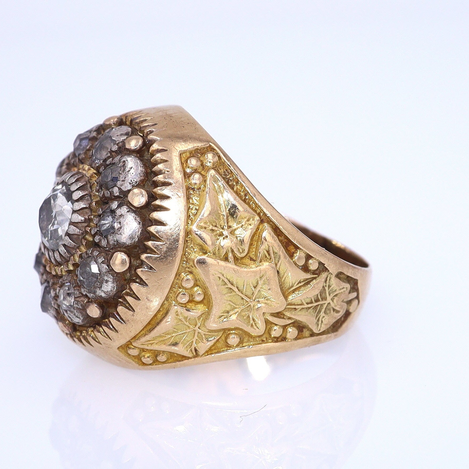 Art Nouveau Diamond Cluster Unisex Ring