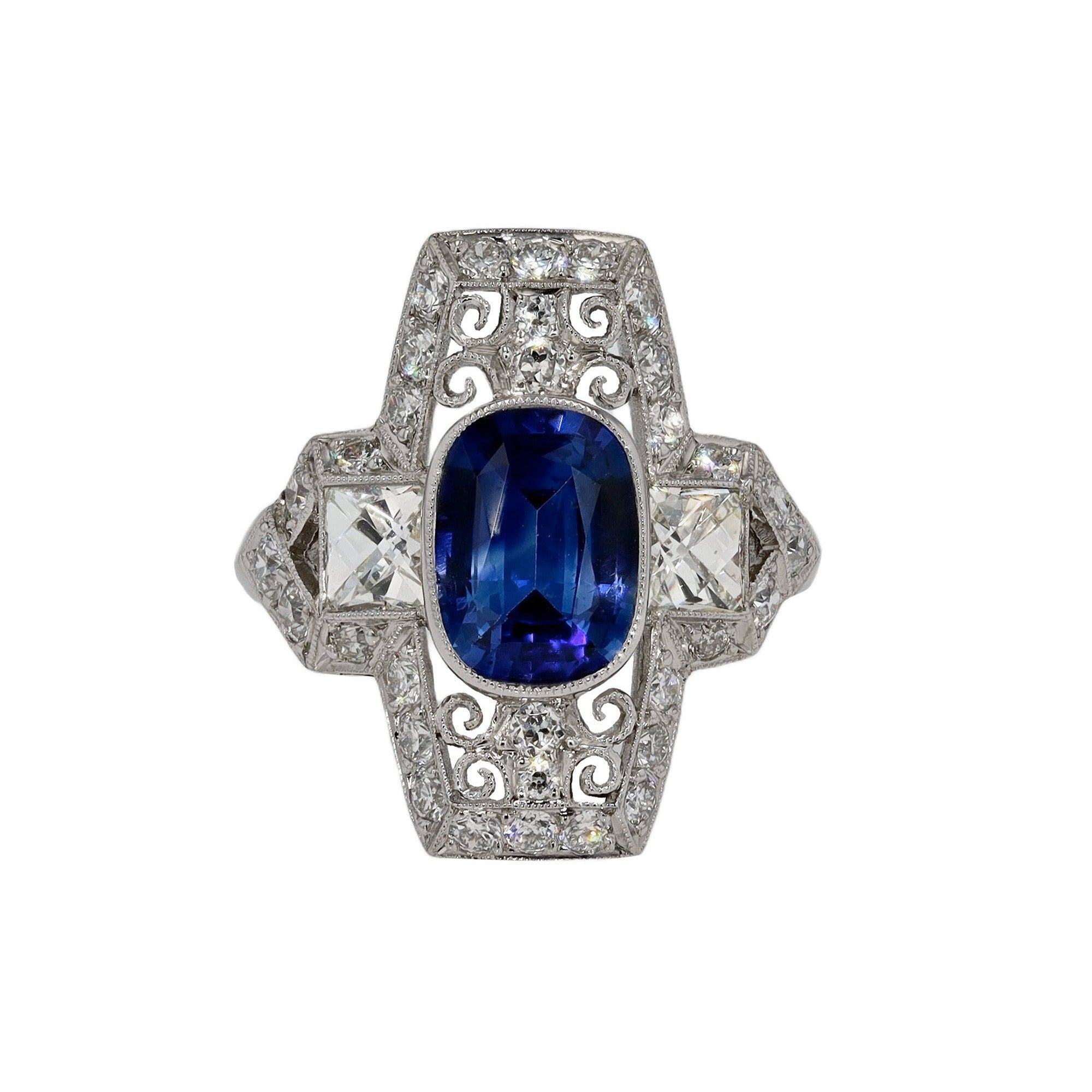 Sapphire Filigree Ring