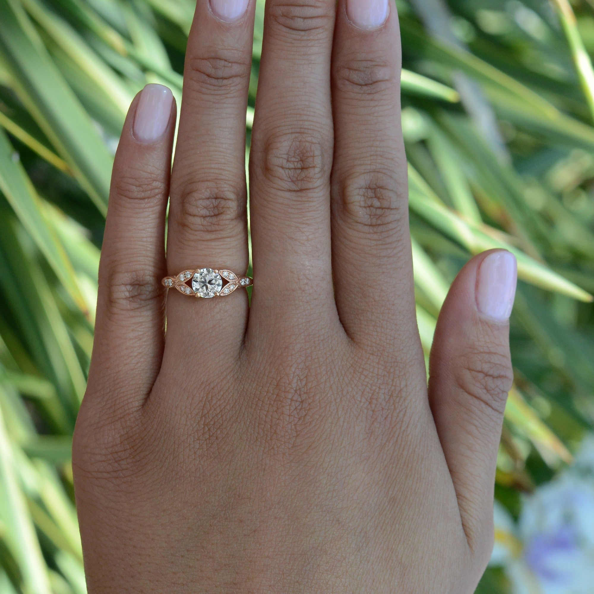 Edwardian Style Old European Cut Diamond Engagement Ring