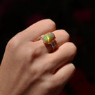 Signed Art Deco High Domed 5 Carat Opal And Diamond Ring