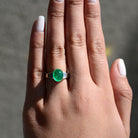 Estate Sugarloaf Colombian Emerald Diamond Engagement Ring