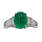 Estate Sugarloaf Colombian Emerald Diamond Engagement Ring