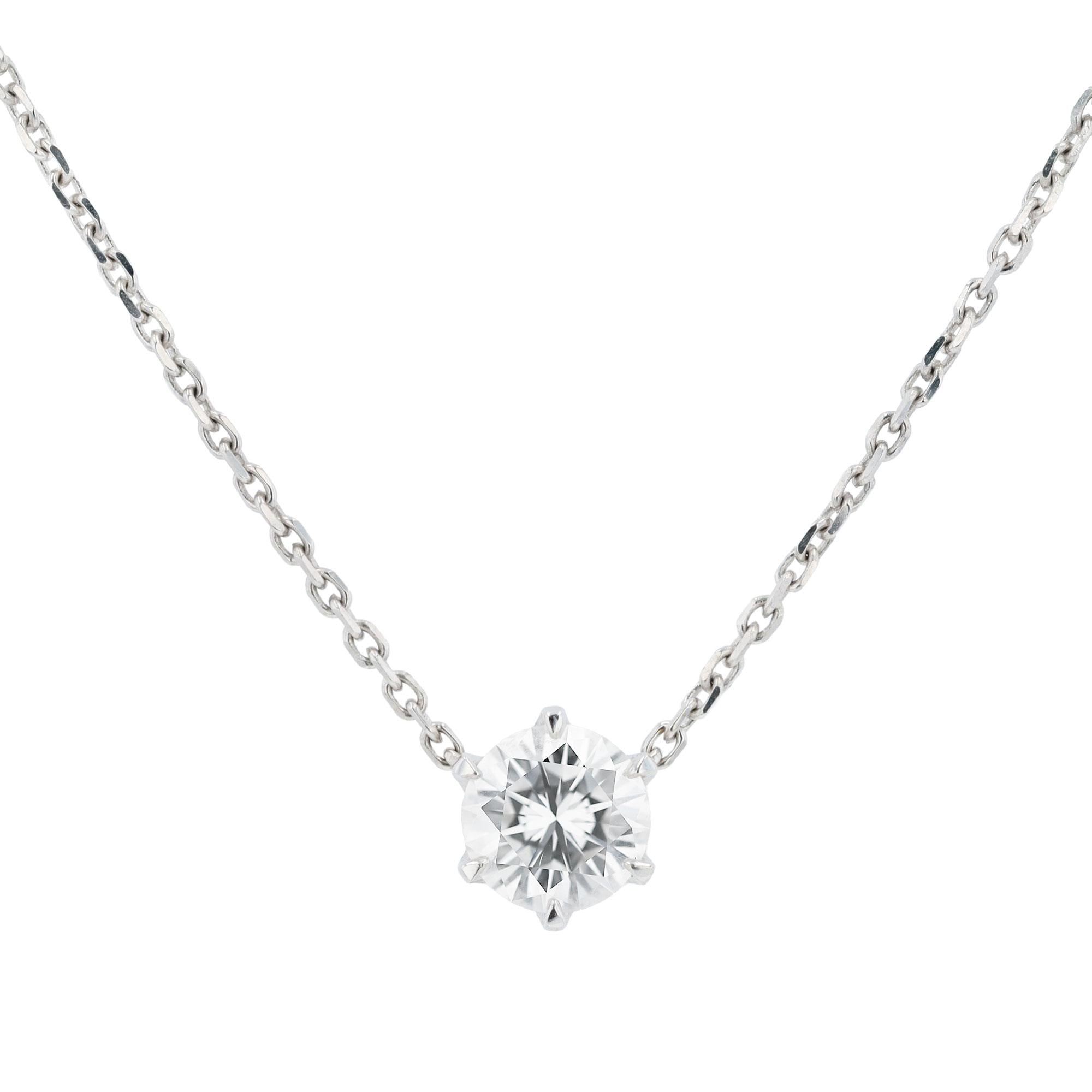 GIA Certified 1.53 Carat E/VS2 Round Diamond Solitaire Necklace