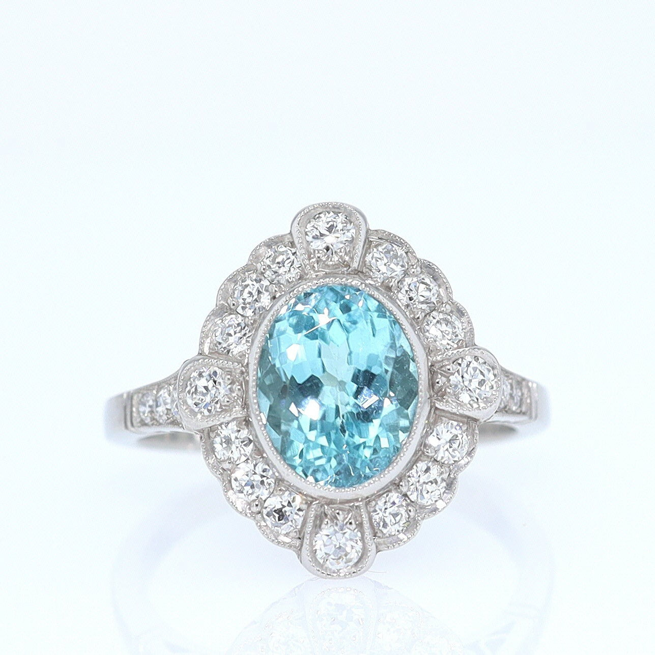 GIA Certified 2.76 Carat Paraiba Tourmaline Engagement Ring