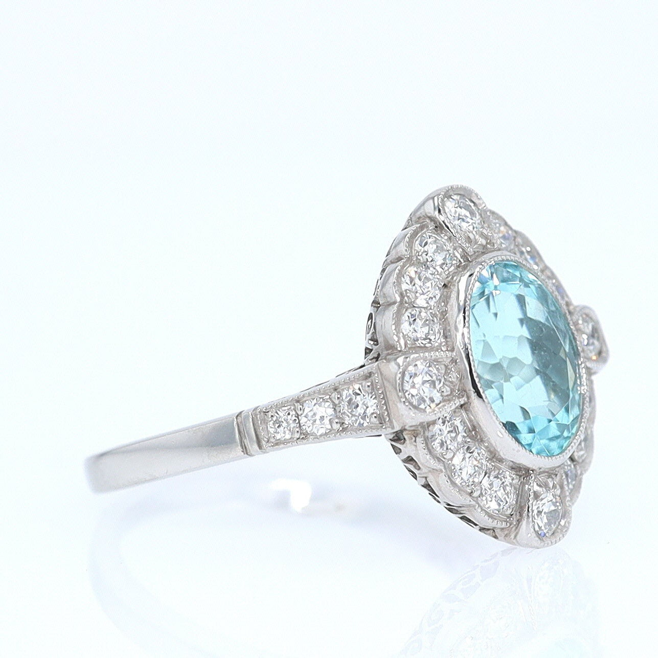 GIA Certified 2.76 Carat Paraiba Tourmaline Engagement Ring