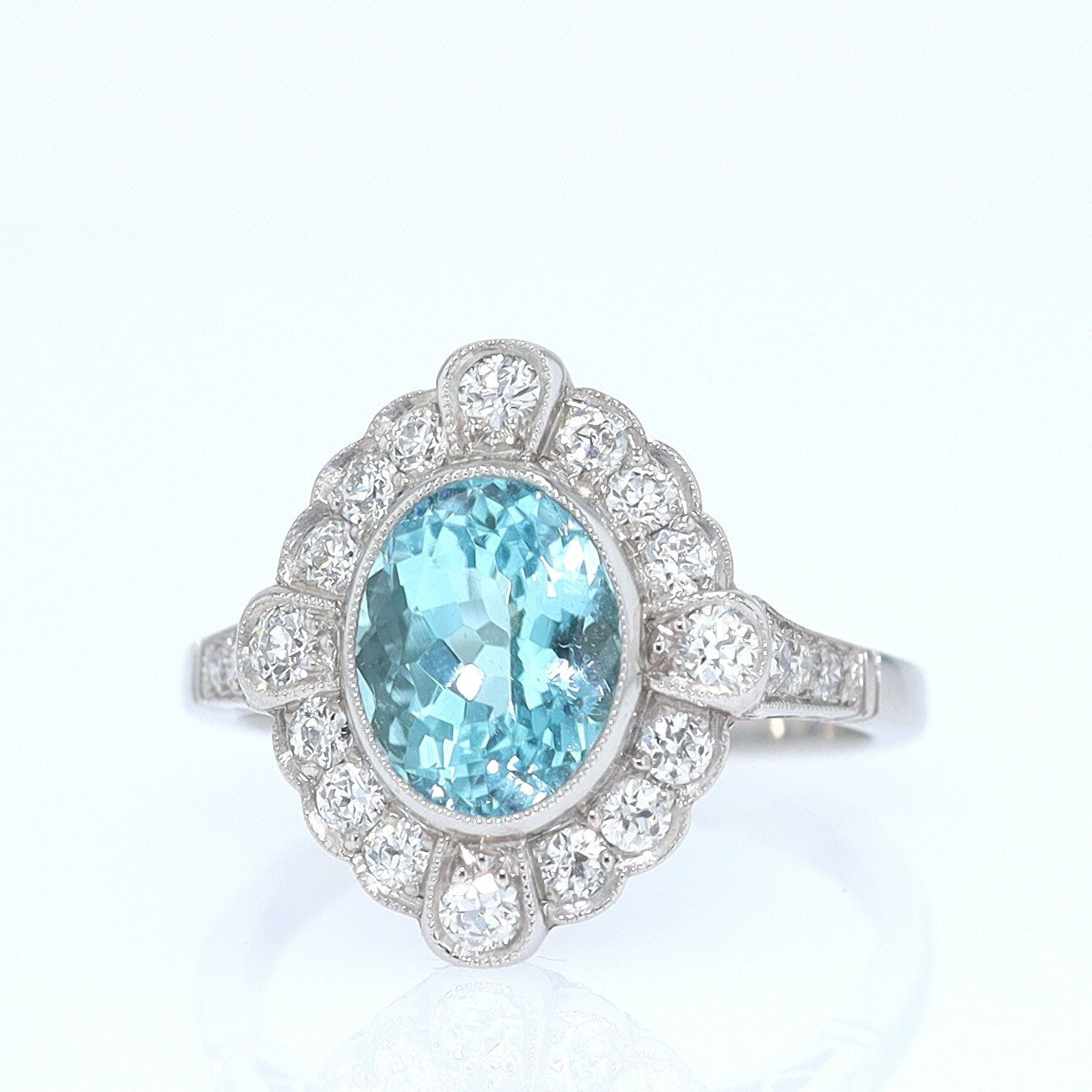 GIA Certified 2.76 Carat Paraiba Tourmaline Engagement Ring