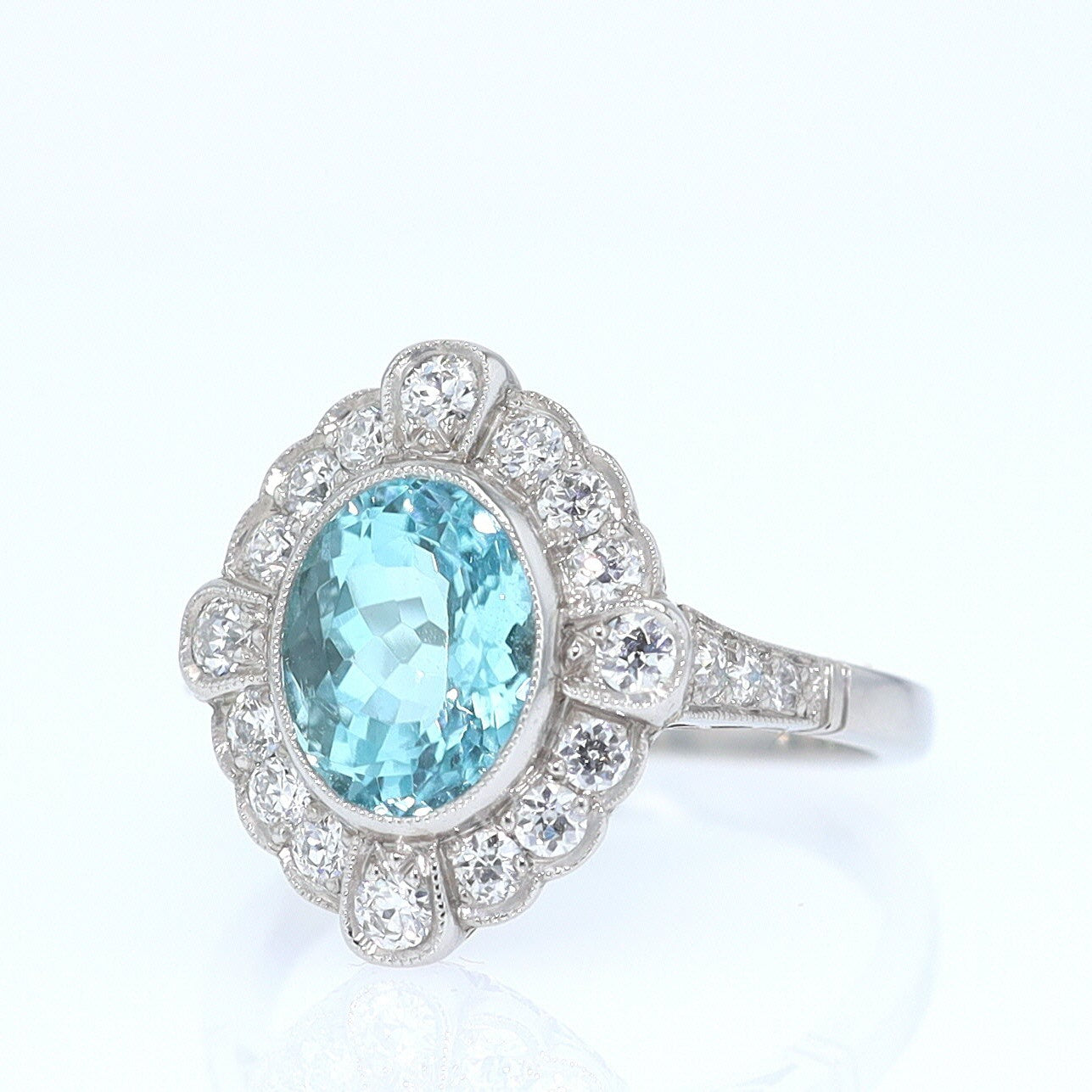 GIA Certified 2.76 Carat Paraiba Tourmaline Engagement Ring