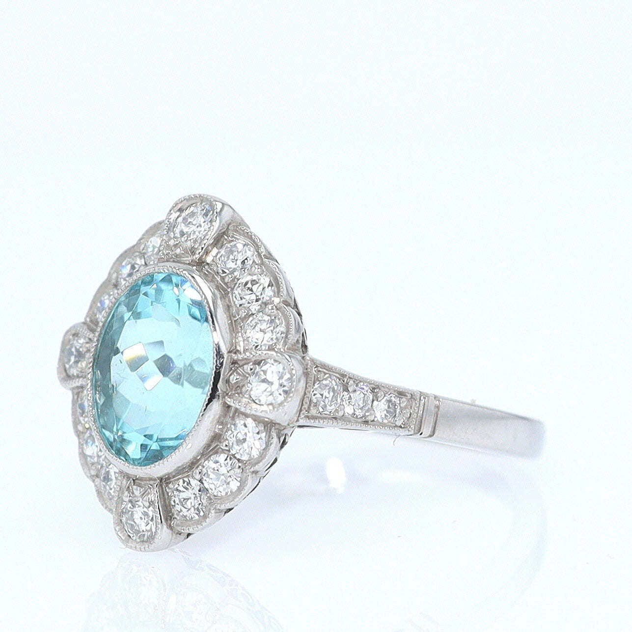 GIA Certified 2.76 Carat Paraiba Tourmaline Engagement Ring