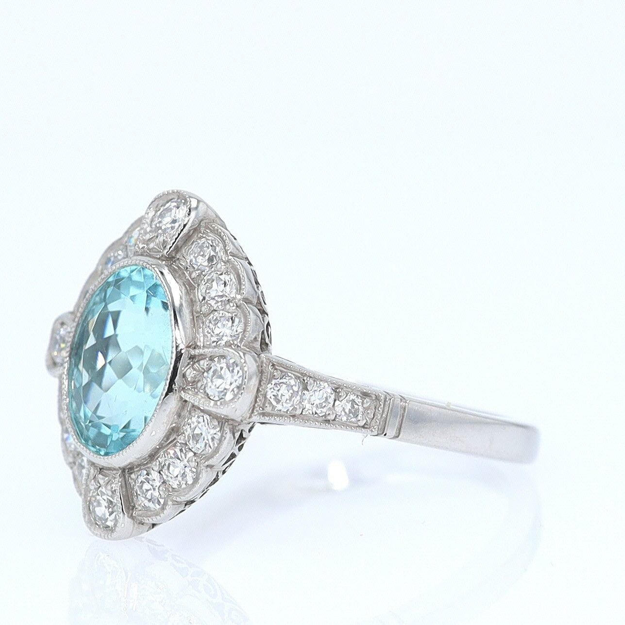 GIA Certified 2.76 Carat Paraiba Tourmaline Engagement Ring