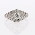 GIA Certified Art Deco 0.53 Carat Diamond Star Engagement Ring