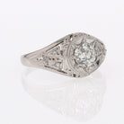 GIA Certified Art Deco 0.53 Carat Diamond Star Engagement Ring