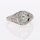 GIA Certified Art Deco 0.53 Carat Diamond Star Engagement Ring