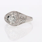 GIA Certified Art Deco 0.53 Carat Diamond Star Engagement Ring