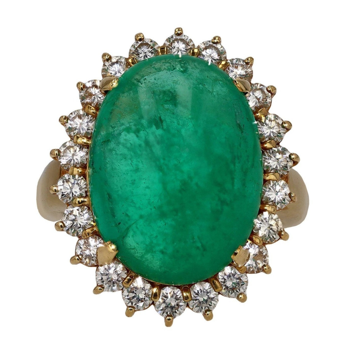 GIA Certified Huge Colombian Emerald Cabochon Cocktail Ring