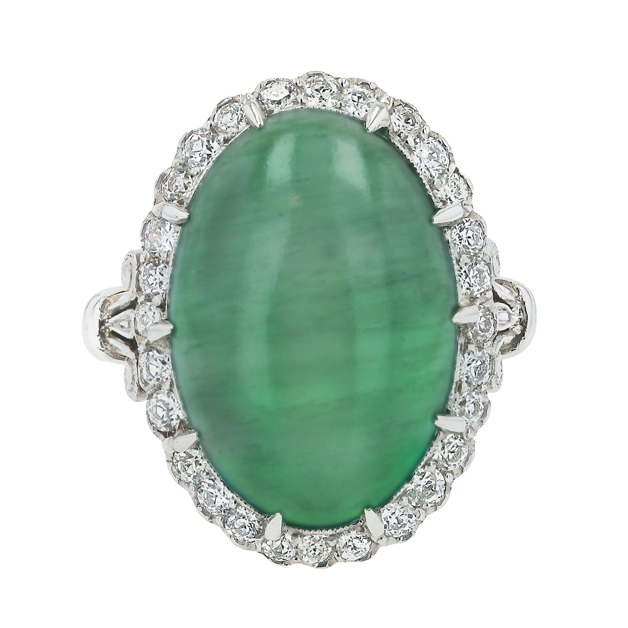 Vintage GIA Certified 8 Carat Imperial Jade Ring