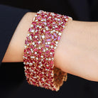 GIA Certified No Heat 36 Carat Ruby and Diamond Wide Bracelet