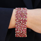 GIA Certified No Heat 36 Carat Ruby and Diamond Wide Bracelet