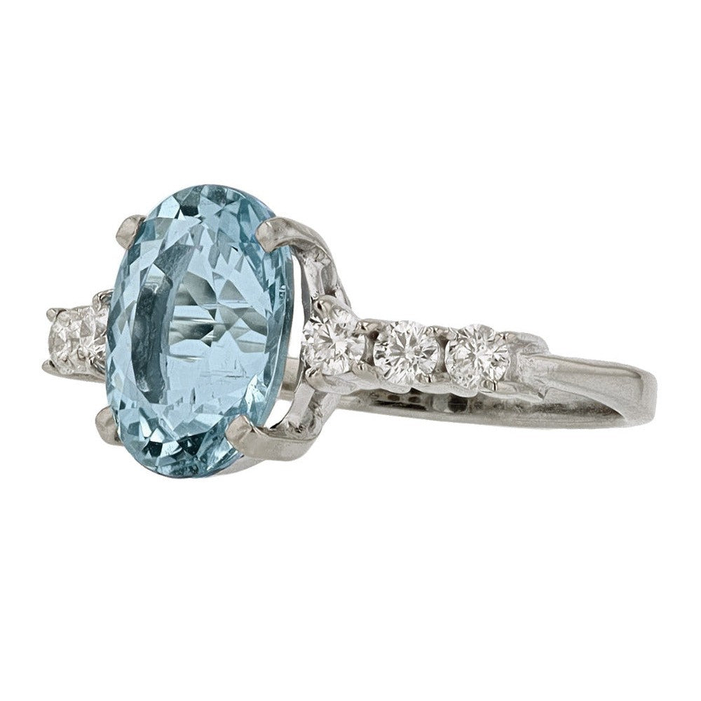 Vintage Aquamarine Engagement Ring